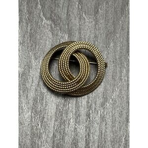 Vintage‎ WELLS 1/20 12K Gold Filled Interlocking Rope Circle Brooch Pin